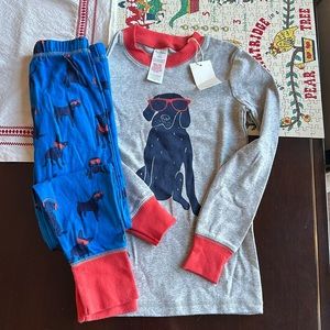 Boys MiniBoden Size 7 set of dog Pajamas. NWT